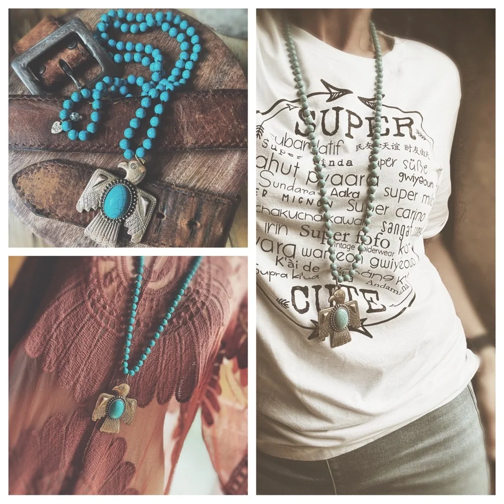Necklace Aztec Eagle Statement Pendant